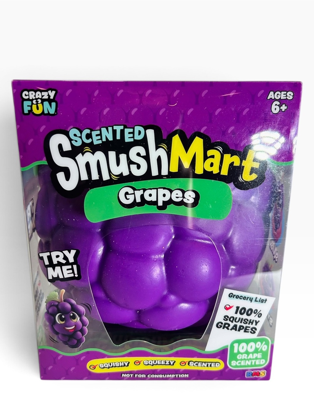 RMS Crazy Fun SmushMart Scented Grape Squishy Jumbo Sensory Fidget Toy NIB